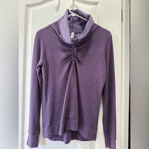 Lulu Lemon lavender pullover with adjustable cowl neck.